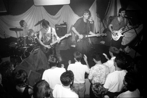 IO en Gasolinera: Nano Payá, Joso Godofredo, Dani Natanson y Félix Valls (X. Espert, 1985)