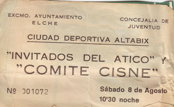 Comité Cisne en Elche, 1986.