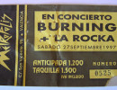 Primer concierto de Burning sin Pepe Rissi. Inolvidable. 1997.